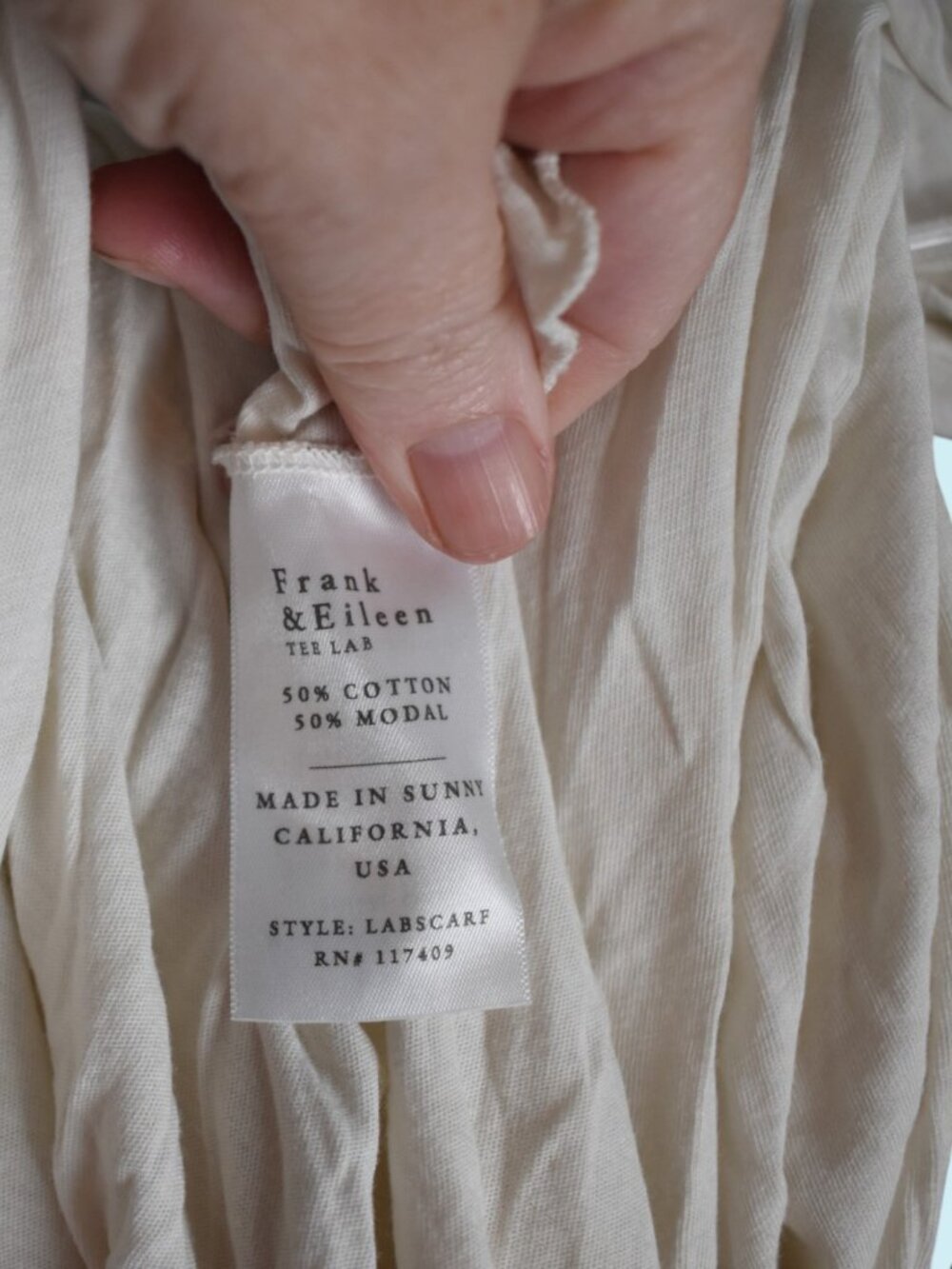 Frank & Eileen Aude Travel Scarf Vintage White Luxe Jersey Oversized Ultra Soft - Picture 8 of 10
